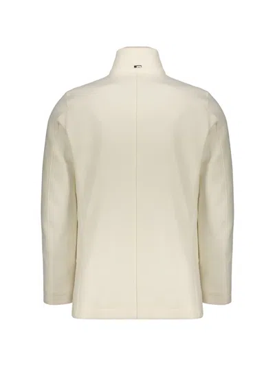 Herno High-collar Single-breasted Coat In Neutral