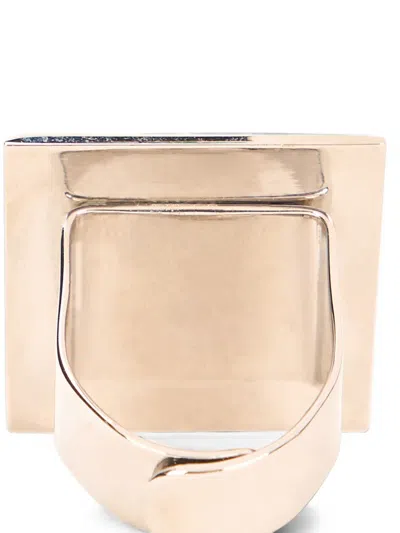 Alberta Ferretti Square Stone-embellished Ring In Multi