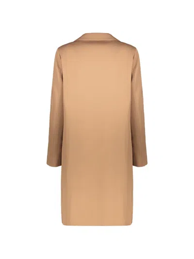 Herno Button-fastening Coat In Brown