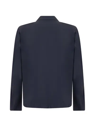 Herno Button-up Collared Jacket In Blue