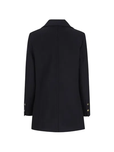Camplin Double-breasted Buttoned Coat In Black