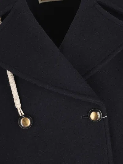 Camplin Double-breasted Buttoned Coat In Black