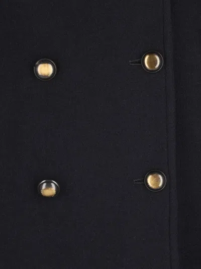 Camplin Double-breasted Buttoned Coat In Black