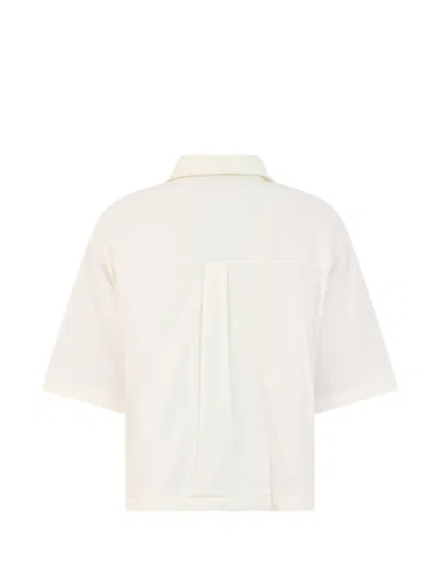 Herno Boxy Three-quarter Sleeve Buttoned Jacket In White