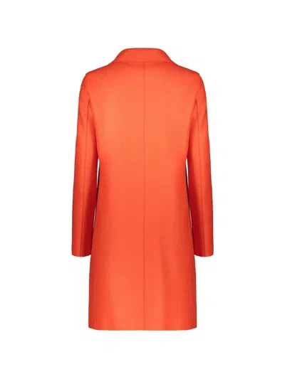 Herno Notched-lapel Single-breasted Coat In Orange