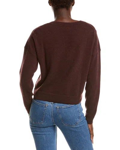 Naadam Cashmere Cropped V-neck Pullover In Brown