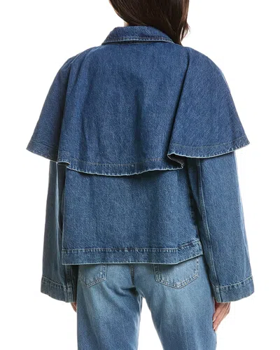 Frame Womens Figure The Cape Boxy-fit Denim Jacket In Blue