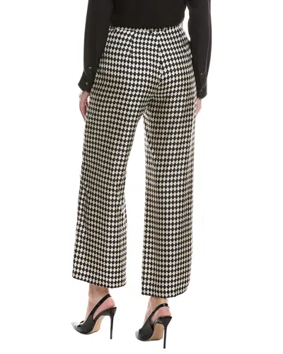 Max Mara Flared Printed Silk Trousers In Gray