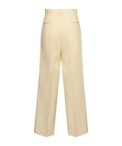 Auralee Wool Blend Belt Loop Casual Pants In Neutral