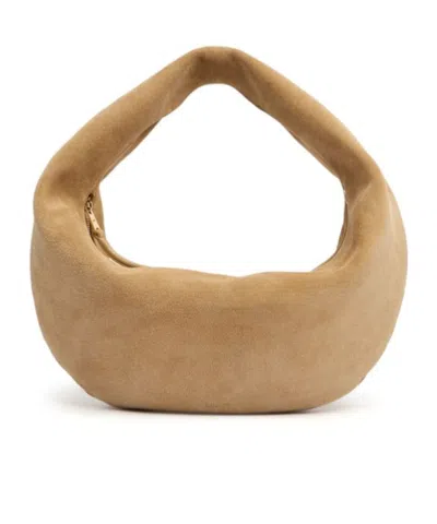 Khaite Medium Olivia Hobo Bag Wheat Suede In Brown