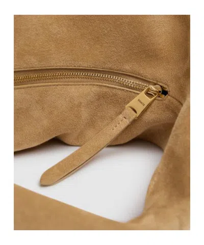 Khaite Medium Olivia Hobo Bag Wheat Suede In Brown