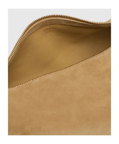 Khaite Medium Olivia Hobo Bag Wheat Suede In Brown