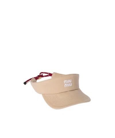 Miu Miu Denim Visor In Brown