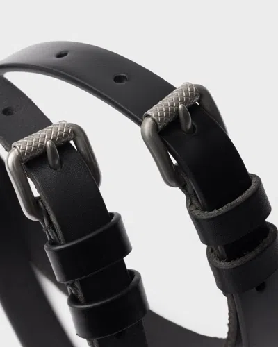 Prada Leather Belt In Black