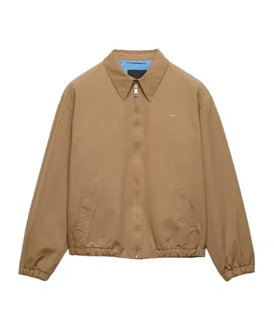 Prada Cotton Bomber Jacket In Brown