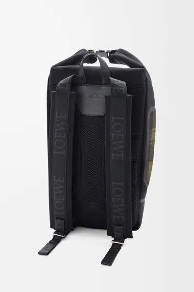 Loewe Flex Roll-top Backpack In Canvas And Brushed Suede For Man In Multi