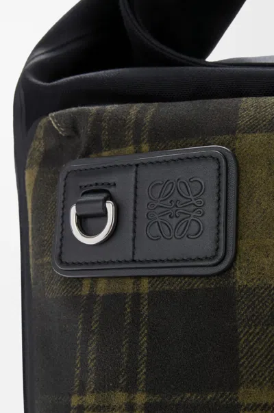 Loewe Flex Roll-top Backpack In Canvas And Brushed Suede For Man In Multi