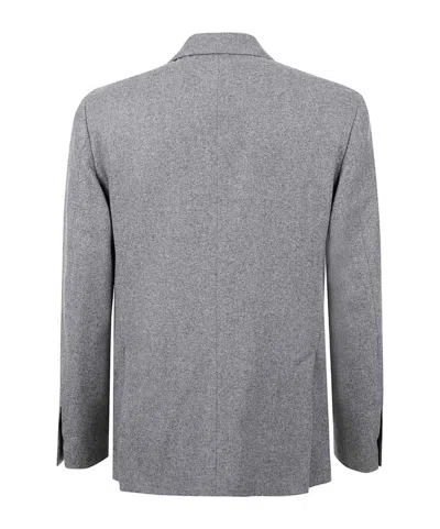 Lardini Grey Pied De Poule Double Breasted Blazer In Gray