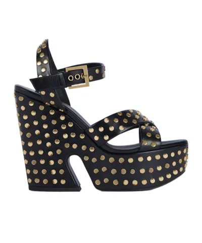 Givenchy Clog Platform Sandals In Leather With Studs In Black