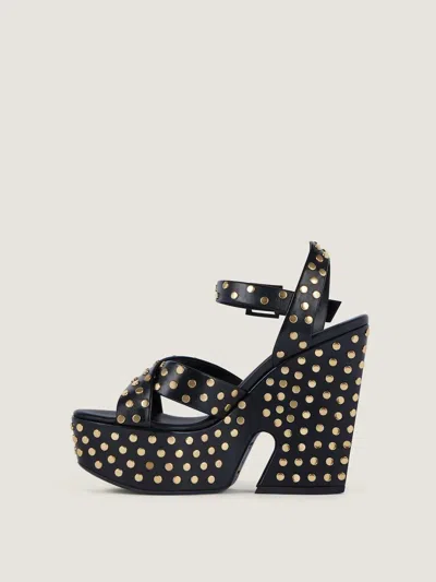 Givenchy Clog Platform Sandals In Leather With Studs In Black