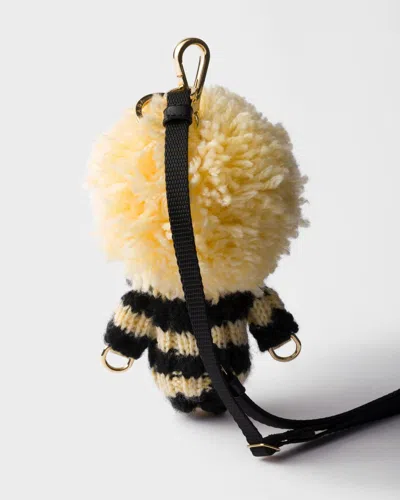 Prada Soft Robot Knitted Keychain In Multi