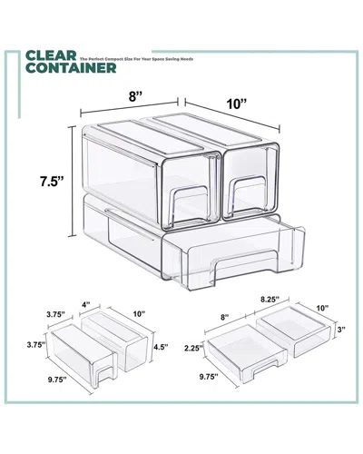 Sorbus 3pc Stackable Storage Drawers In Transparent