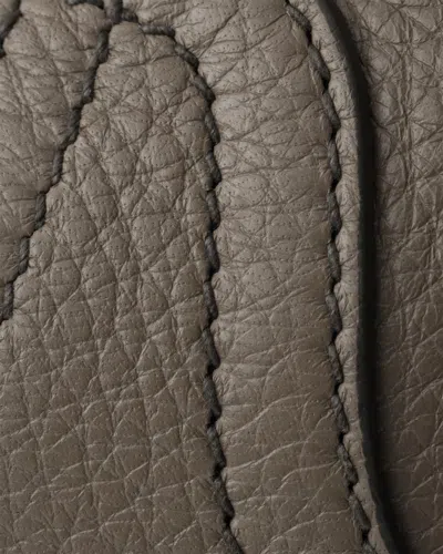 Prada Large Leather Tote Bag In Gray