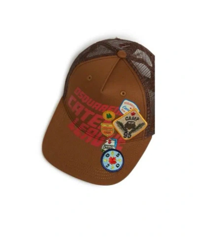 Dsquared2 Kids Patch Baseball Cap In Brown