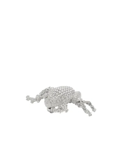 Loewe Frog Brooch In Silver
