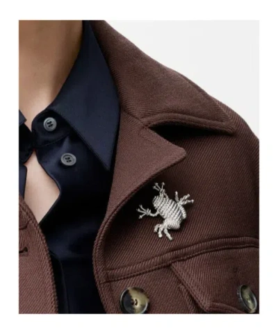 Loewe Frog Brooch In Silver