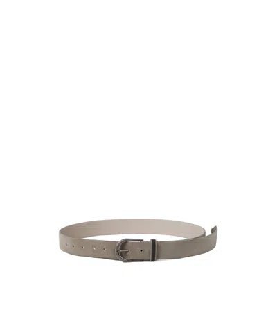 Brunello Cucinelli Leather Belt In Gray