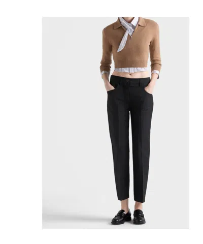 Prada Kid Mohair Pants In Black