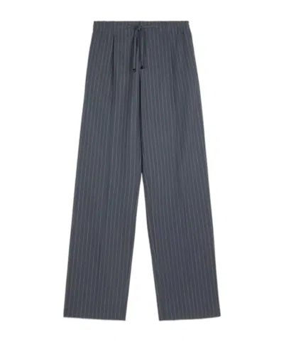 Tod's Pinstripe-pattern Drawstring Trousers In Blue