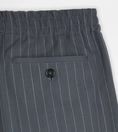 Tod's Pinstripe-pattern Drawstring Trousers In Blue