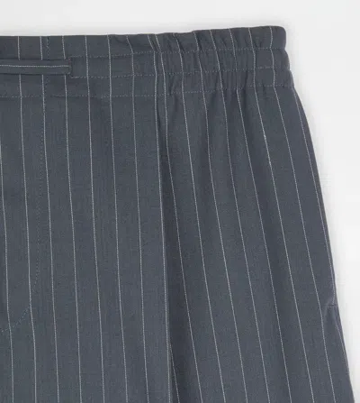 Tod's Pinstripe-pattern Drawstring Trousers In Blue
