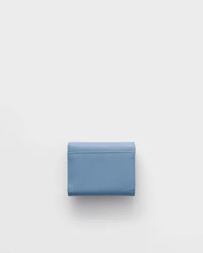 Prada Small Triangle-logo Leather Wallet In Pink