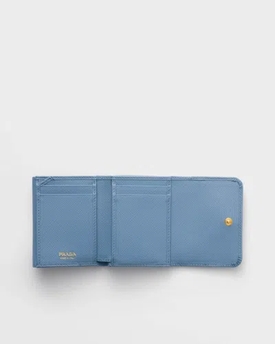 Prada Small Triangle-logo Leather Wallet In Pink