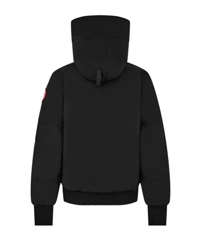 Canada Goose Logo Patch Down Jacket In Black
