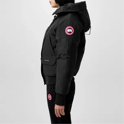 Canada Goose Logo Patch Down Jacket In Black