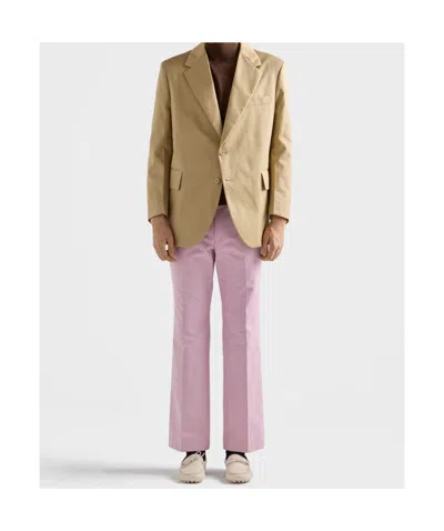 Prada Notch-lapel Three-button Blazer In Brown