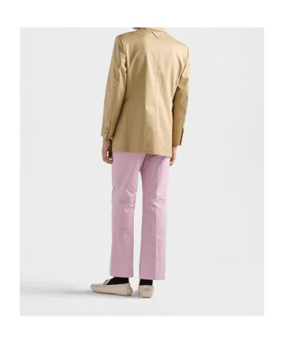 Prada Notch-lapel Three-button Blazer In Brown