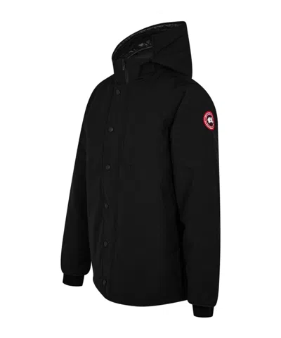 Canada Goose Logo Patch Down Jacket In Black