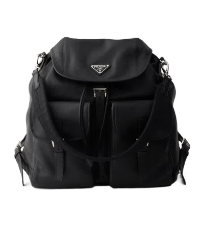 Prada Leather Backpack In Red