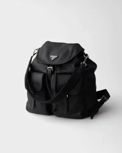 Prada Leather Backpack In Red