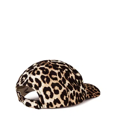 Ganni Brimmed Hat Leopard Print In Brown