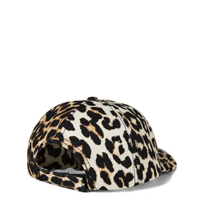 Ganni Brimmed Hat Leopard Print In Brown