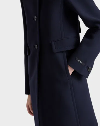Prada Detachable Collar Single-breasted Coat In Blue