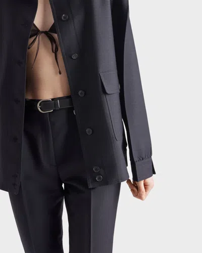 Prada Kid Mohair Pants In Black