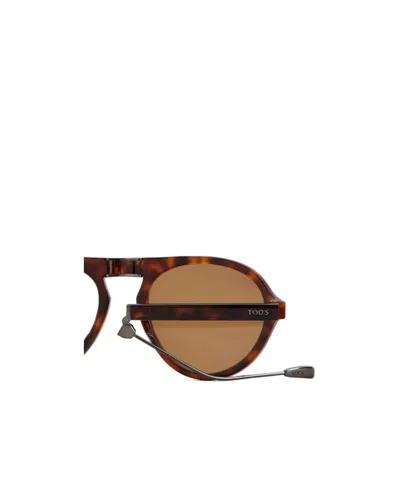 Tod's Round-frame Sunglasses In Black
