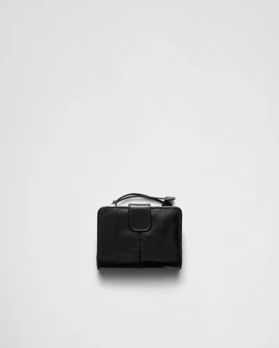Prada Small Leather Wallet In Black